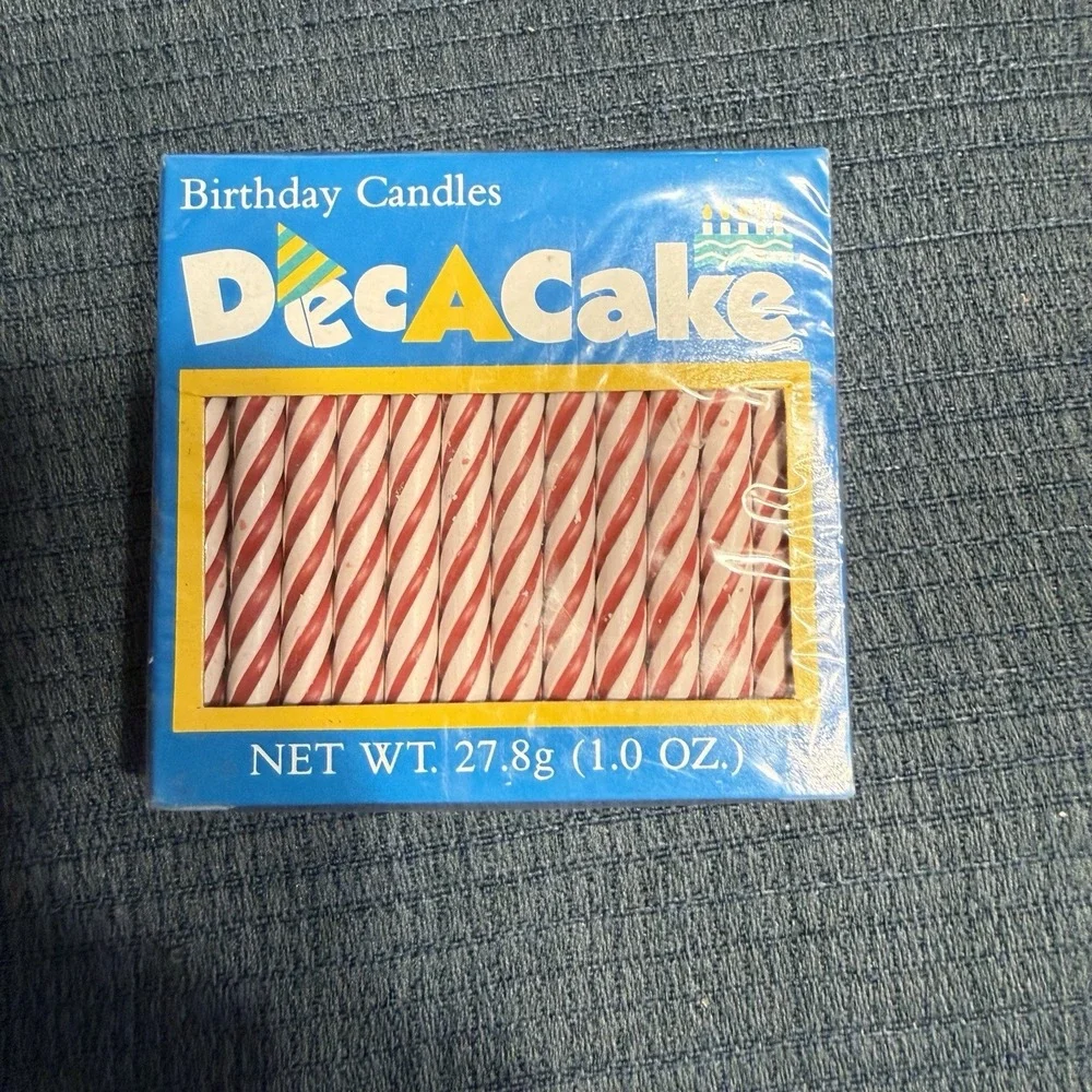 Vintage Dec A Cake Birthday Candles Red Stripe 24 Per Pack